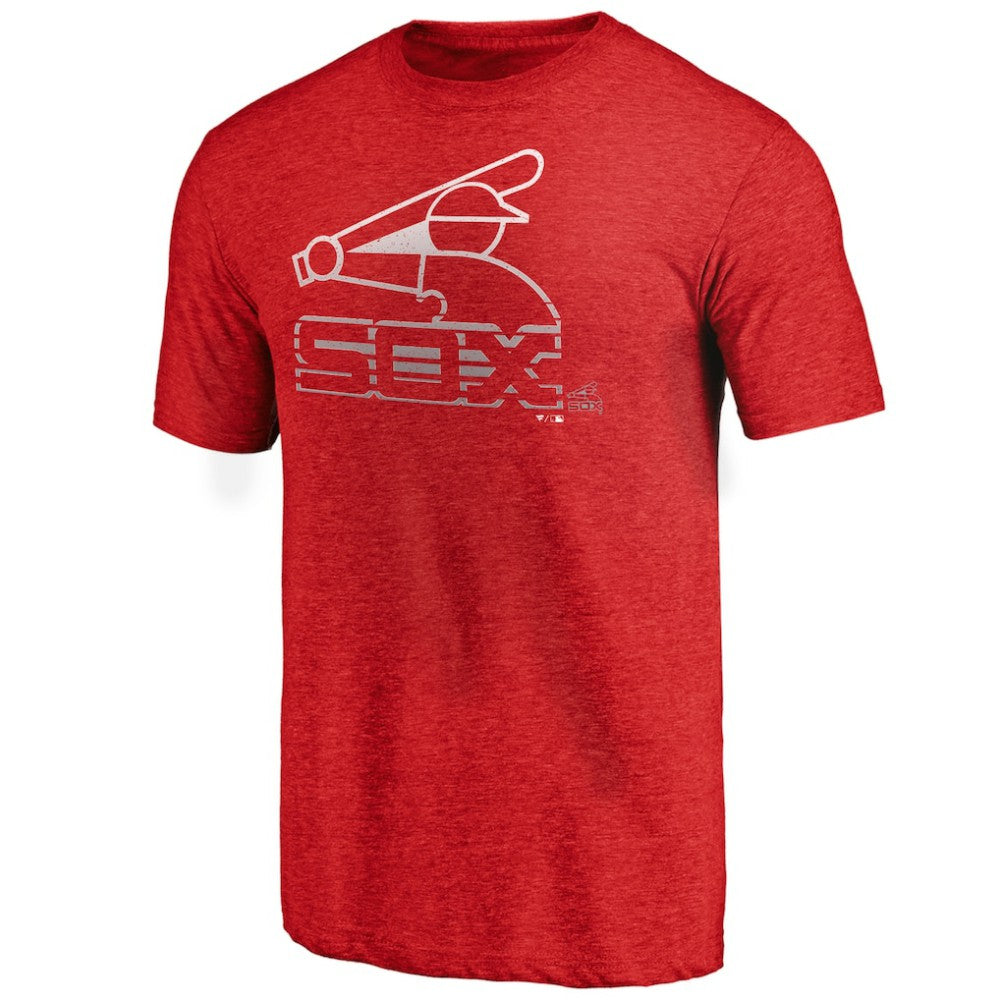 Heather Red Chicago White Sox Cooperstown Collection Logo Tri-Blend T-Shirt