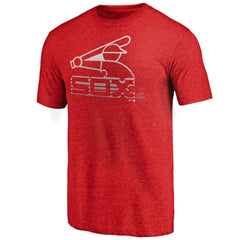 Heather Red Chicago White Sox Cooperstown Collection Logo Tri-Blend T-Shirt