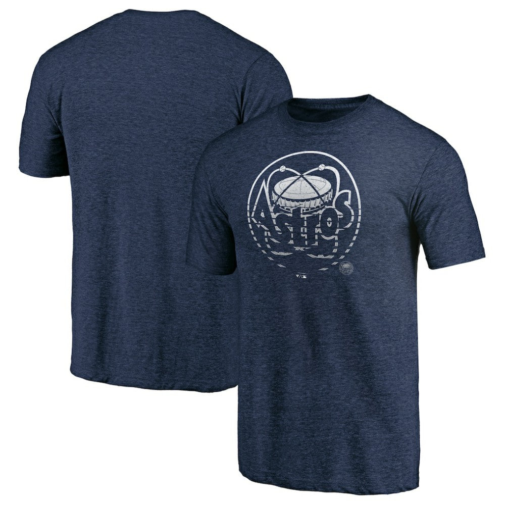 Heather Navy Houston Astros Cooperstown Collection Logo Tri-Blend T-Shirt