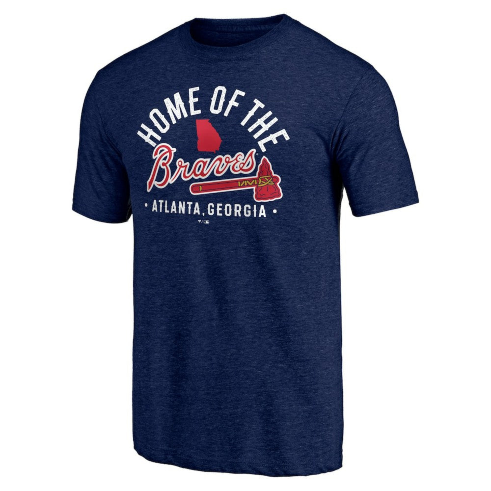 Heather Navy Atlanta Braves Hometown Collection Home Of The Braves Tri-Blend T-Shirt