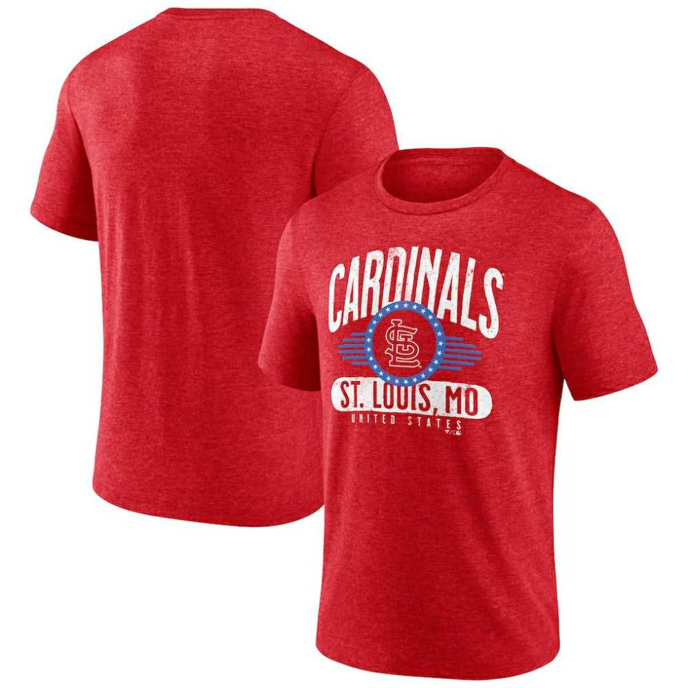 Heather Red St. Louis Cardinals Badge of Honor Tri-Blend T-Shirt