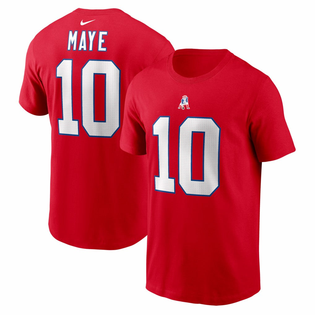 Drake Maye  Name & Number T-Shirt - New England Patriots T-shirts