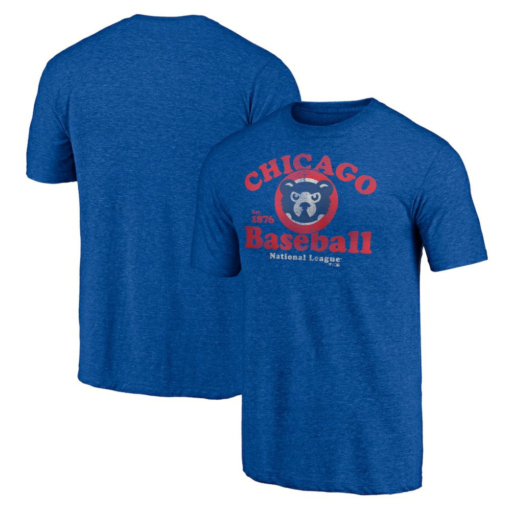 Heather Royal Chicago Cubs Cooperstown Collection Our Game Tri-Blend T-Shirt