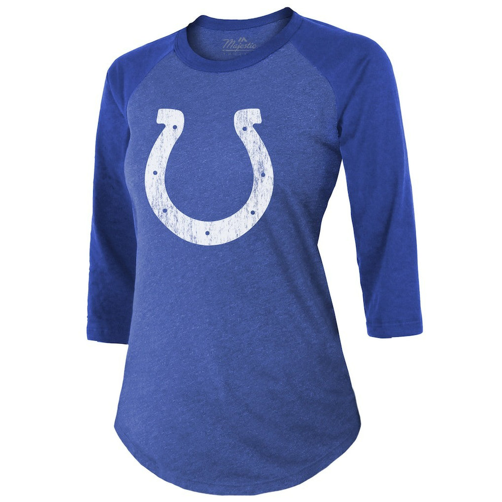 Anthony Richardson  Majestic Threads Women's Player Name & Number Tri-Blend 3/4-Sleeve Fitted T-Shirt - Indianapolis Colts T-shirts