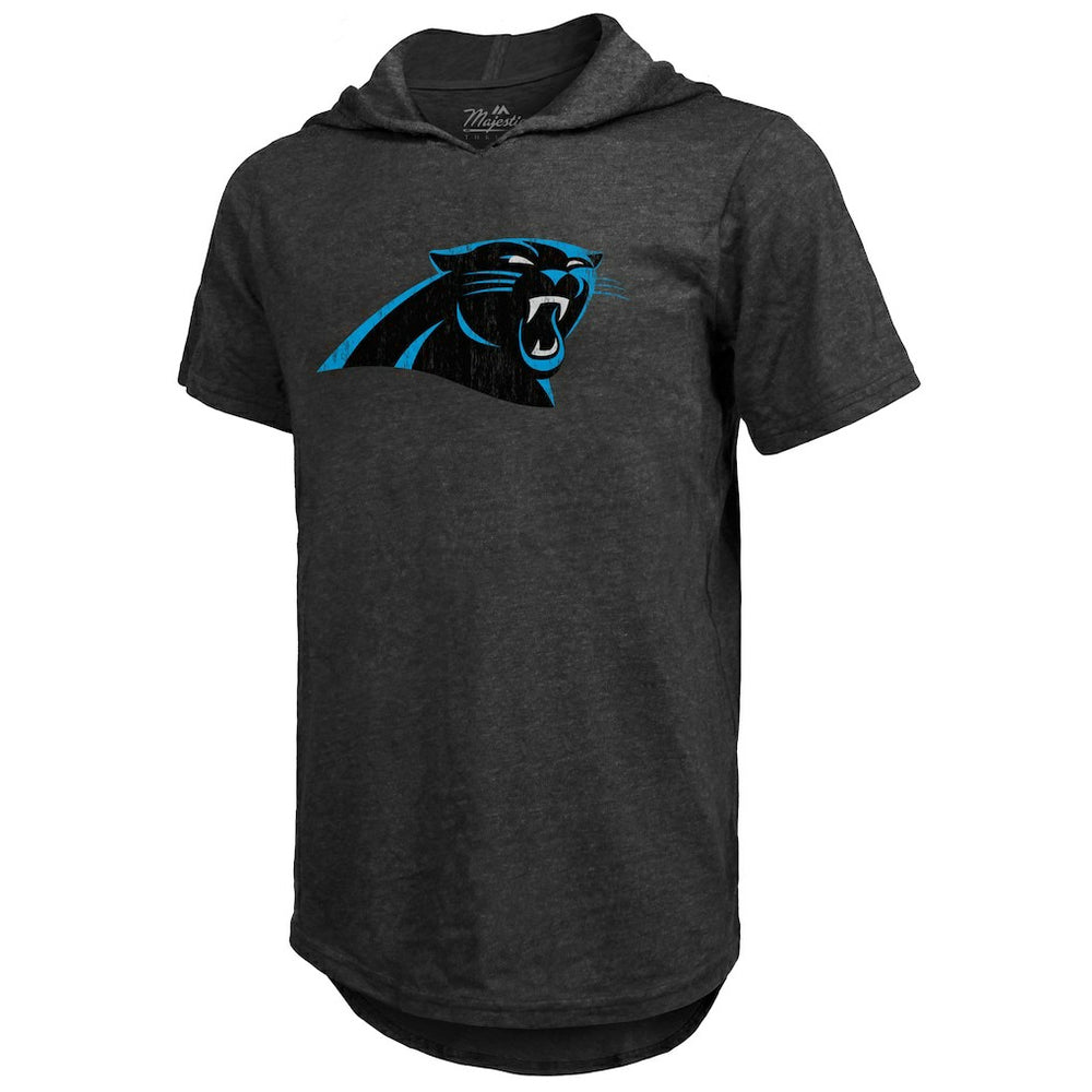 Bryce Young  Majestic Threads Player Name & Number Tri-Blend Slim Fit Hoodie T-Shirt - Carolina Panthers Hoodies