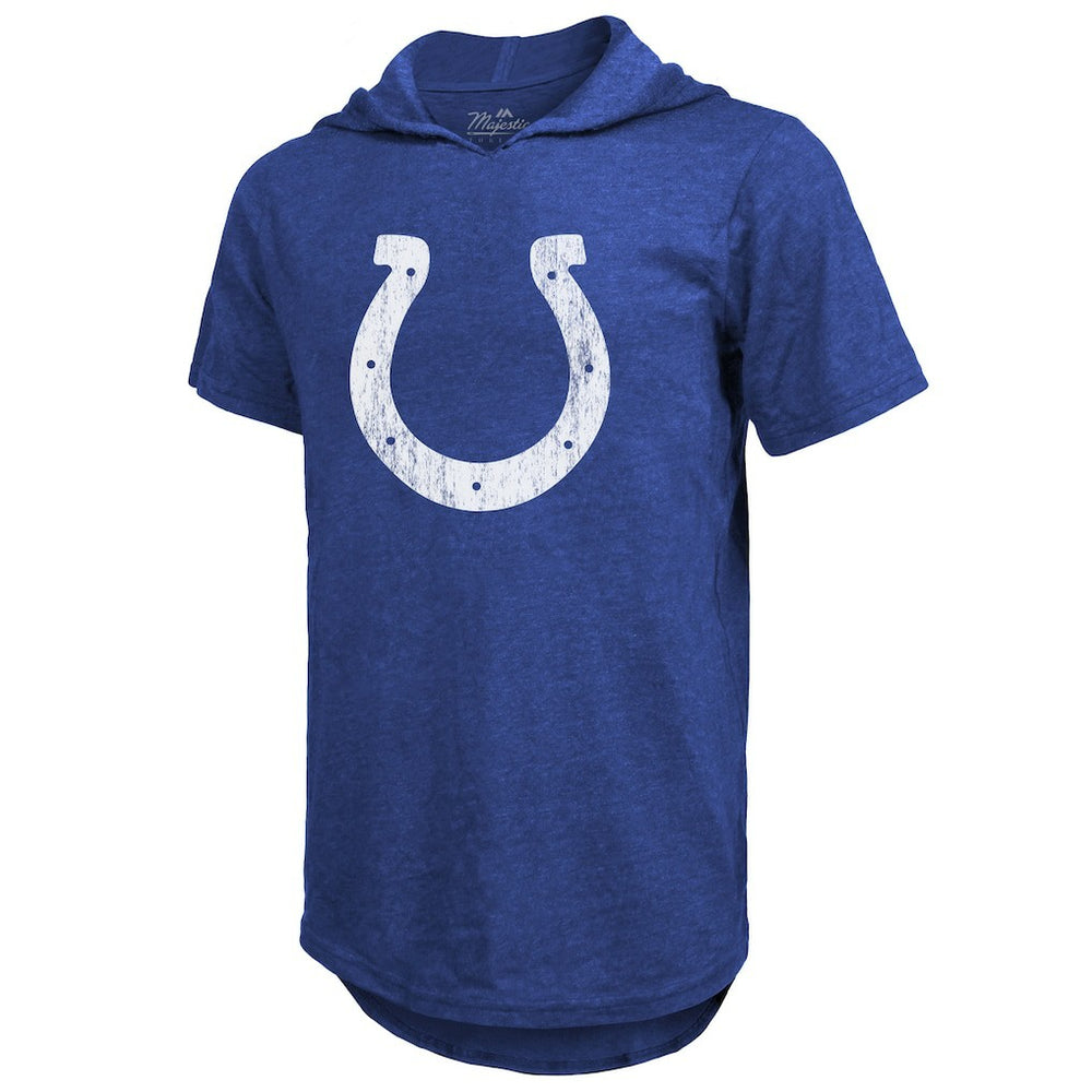 Anthony Richardson  Majestic Threads Player Name & Number Tri-Blend Slim Fit Hoodie T-Shirt - Indianapolis Colts Hoodies
