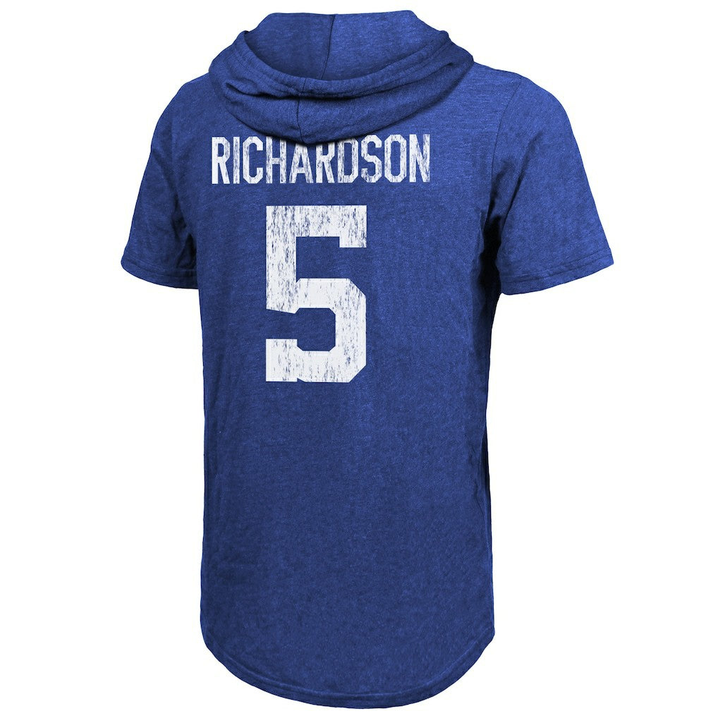 Anthony Richardson  Majestic Threads Player Name & Number Tri-Blend Slim Fit Hoodie T-Shirt - Indianapolis Colts Hoodies