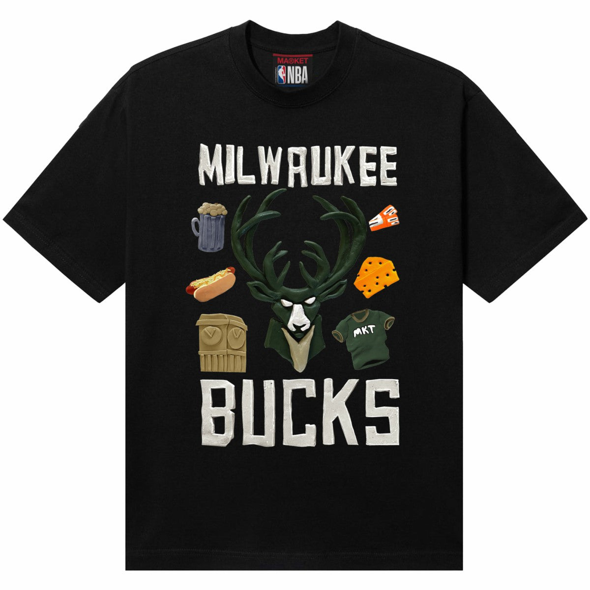 Milwaukee Bucks NBA x MARKET Unisex Claymation T-Shirt