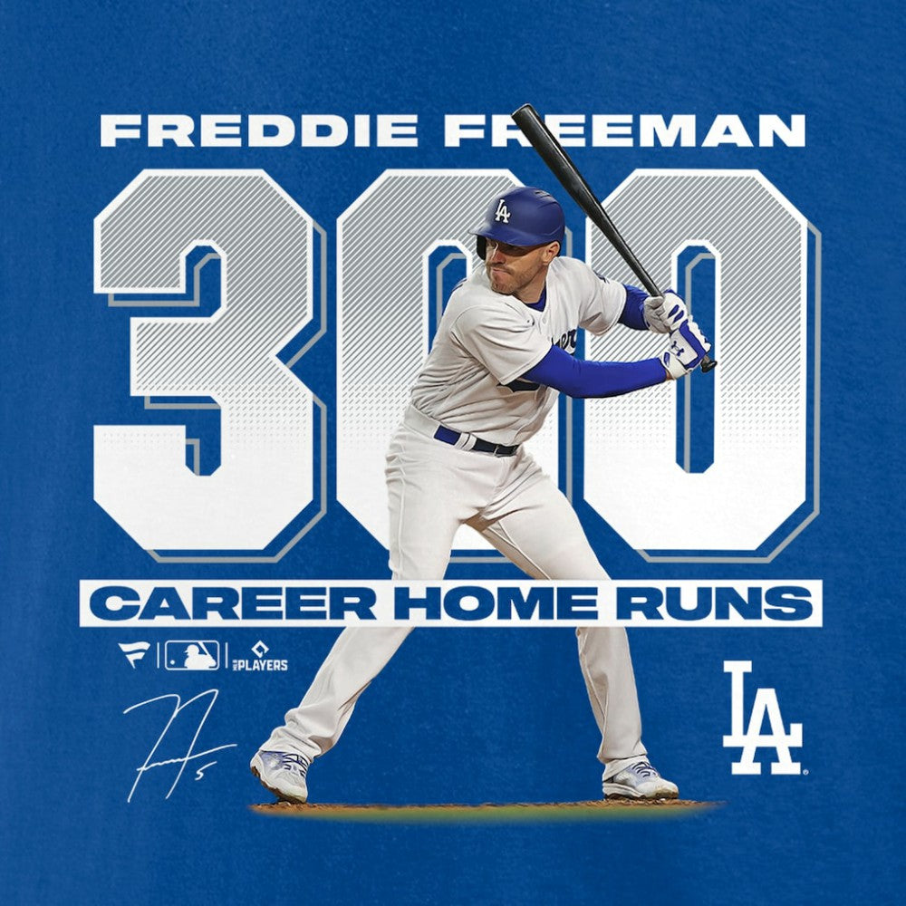 Royal Freddie Freeman Los Angeles Dodgers Fanatics 300 Career Home Runs T-Shirt