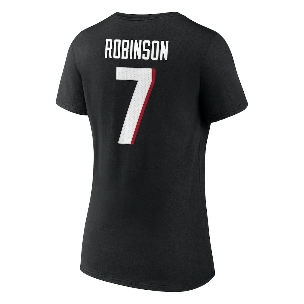 Bijan Robinson  Women's Icon Name & Number V-Neck T-Shirt - Atlanta Falcons T-shirts