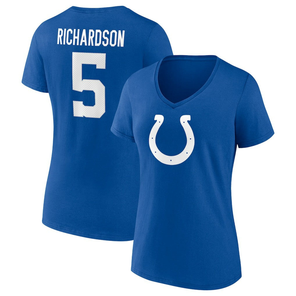 Anthony Richardson  Women's Icon Name & Number V-Neck T-Shirt - Indianapolis Colts T-shirts