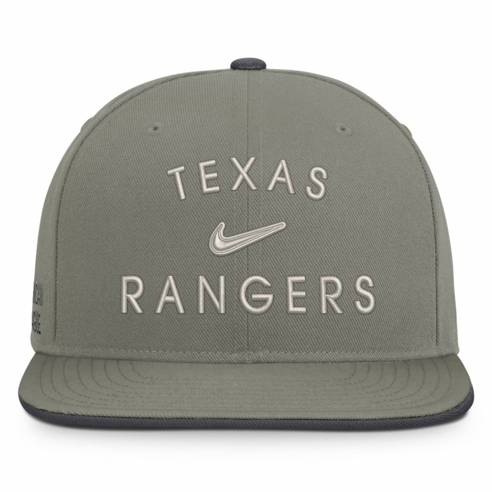 Olive Texas Rangers Nike Pro Dri-FIT Snapback Hat