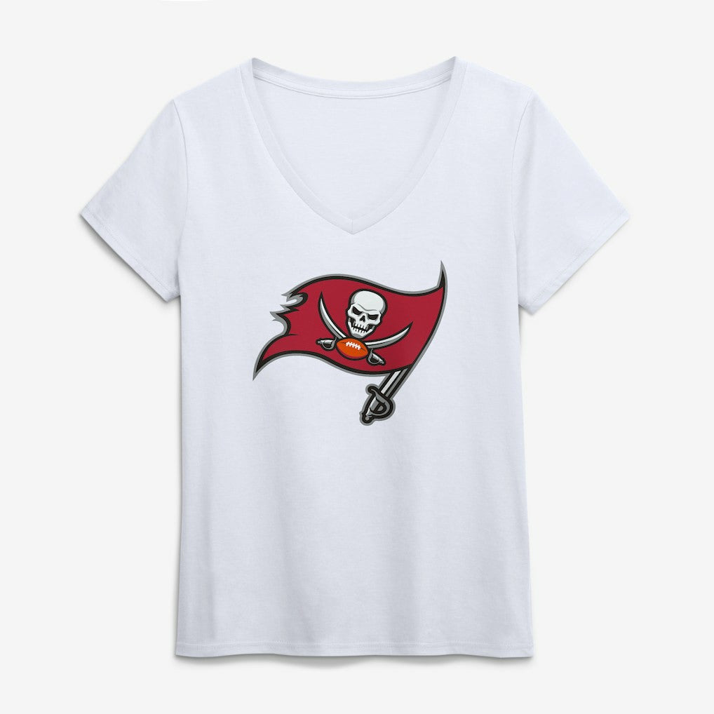 Logo Athletic Women's Primary Logo V-Neck T-Shirt - Tampa Bay Buccaneers T-shirts