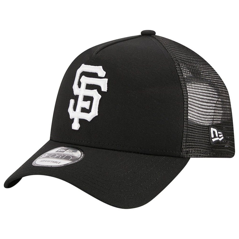 Black San Francisco Giants New Era A-Frame 9FORTY Trucker Adjustable Hat