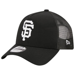 Black San Francisco Giants New Era A-Frame 9FORTY Trucker Adjustable Hat