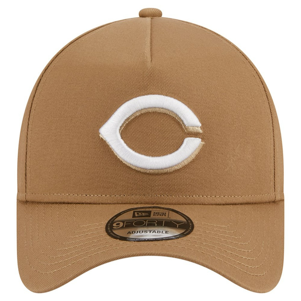 Khaki Cincinnati Reds New Era A-Frame 9FORTY Adjustable Hat
