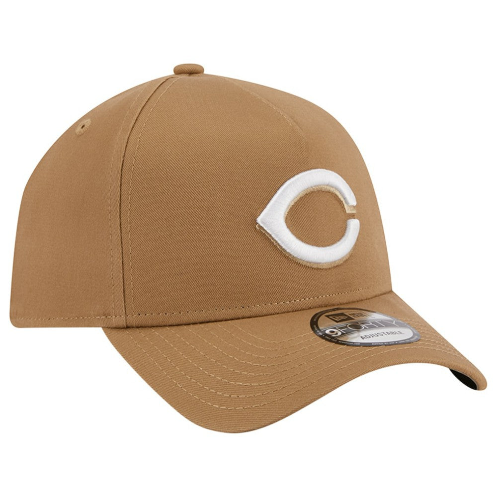 Khaki Cincinnati Reds New Era A-Frame 9FORTY Adjustable Hat