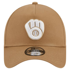 Khaki Milwaukee Brewers New Era A-Frame 9FORTY Adjustable Hat