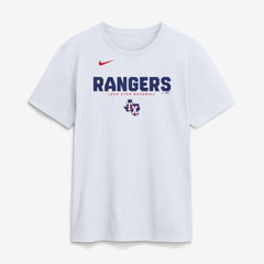 White Texas Rangers Nike Bold Team Name T-Shirt