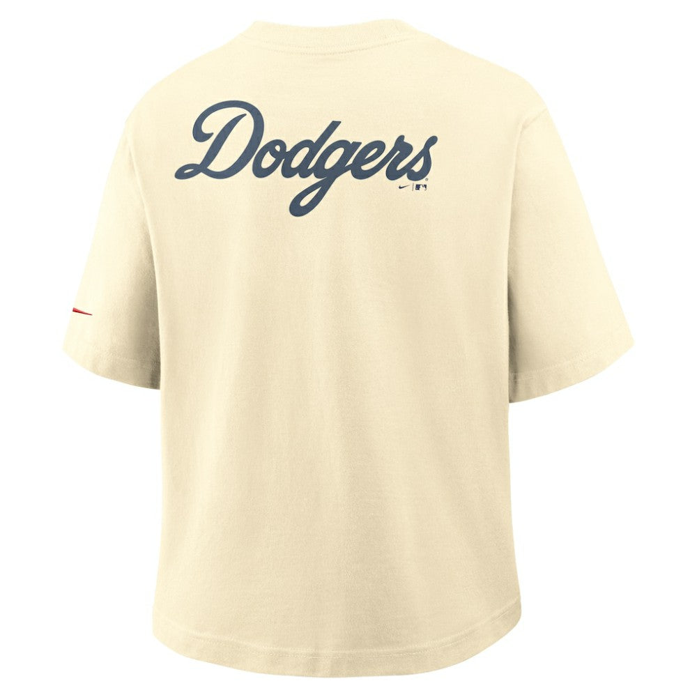 Cream Los Angeles Dodgers Nike Women's City Connect Pocket Boxy T-Shirt