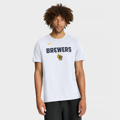 White Milwaukee Brewers Nike Bold Team Name T-Shirt