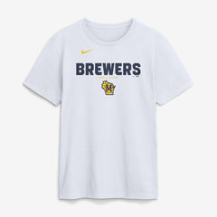 White Milwaukee Brewers Nike Bold Team Name T-Shirt