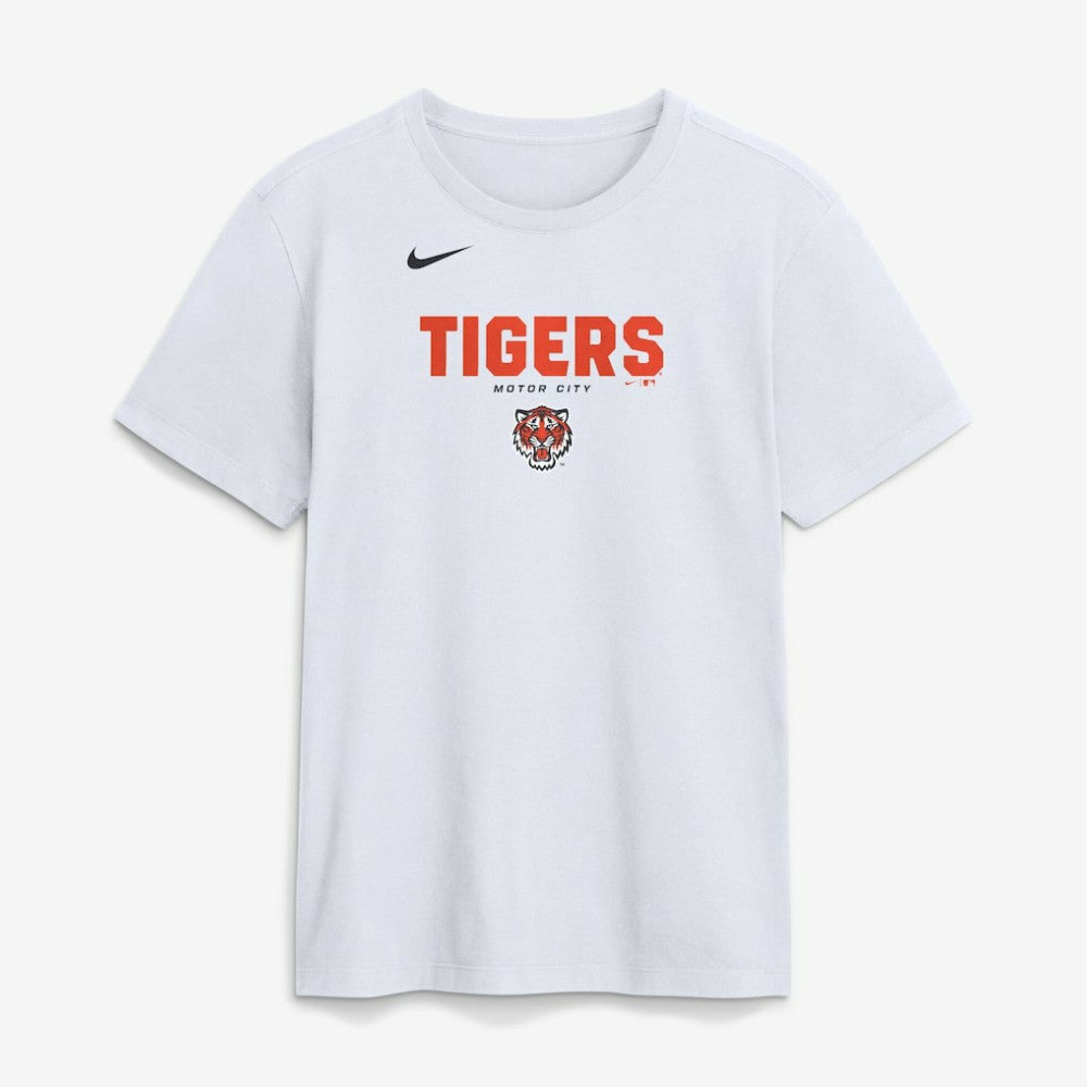 White Detroit Tigers Nike Bold Team Name T-Shirt