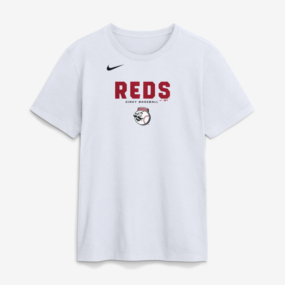 White Cincinnati Reds Nike Bold Team Name T-Shirt