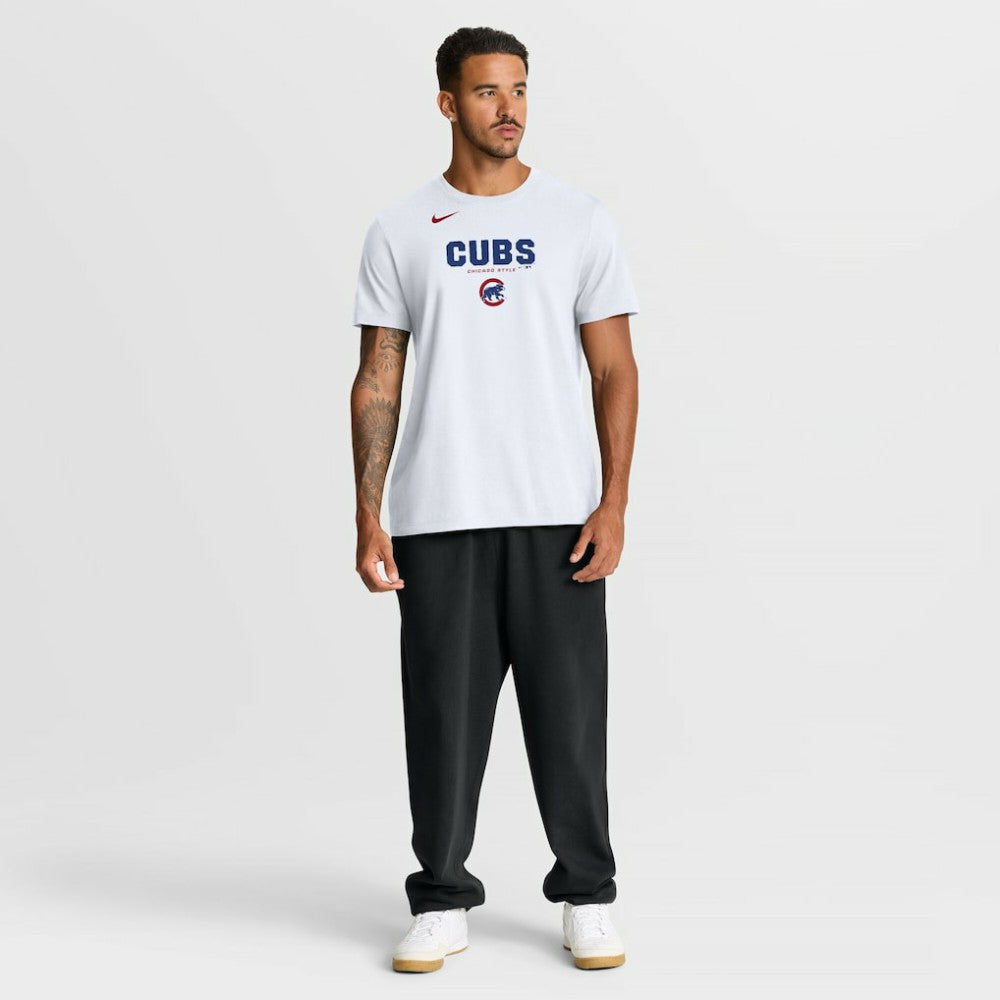 White Chicago Cubs Nike Bold Team Name T-Shirt