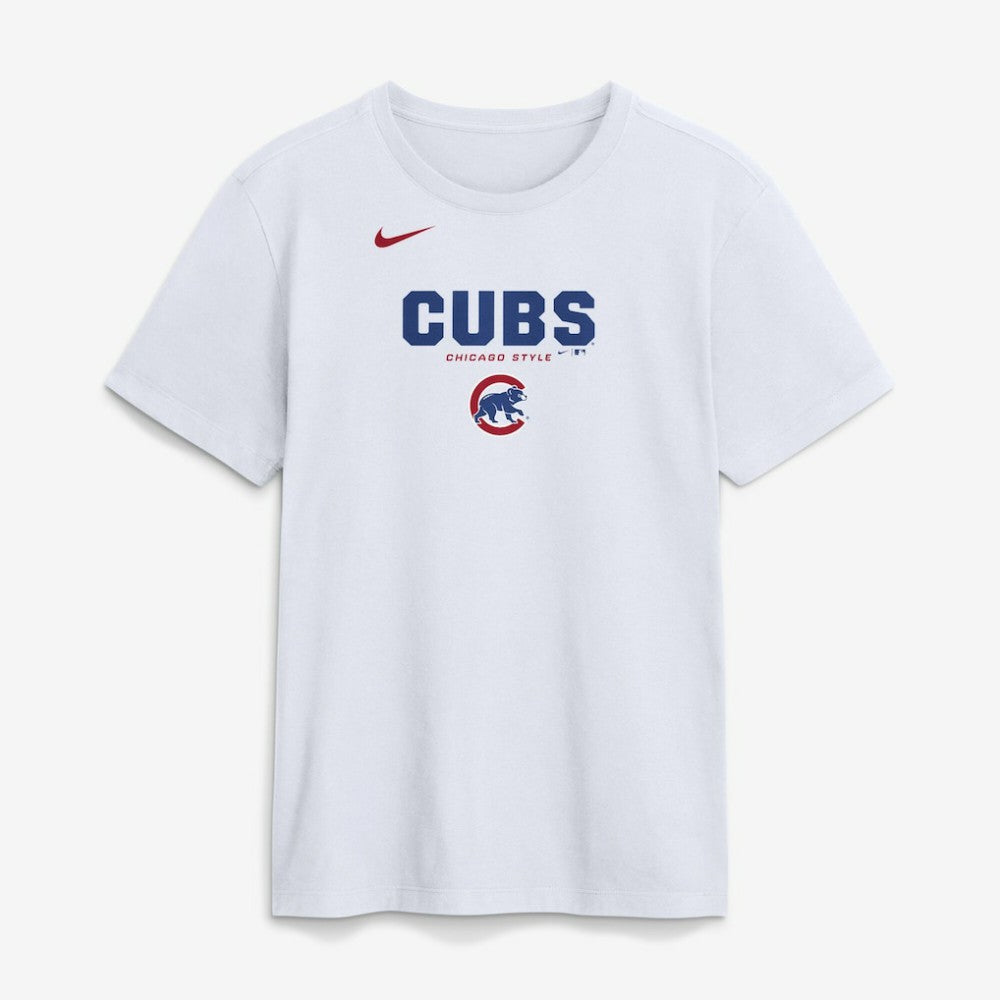 White Chicago Cubs Nike Bold Team Name T-Shirt