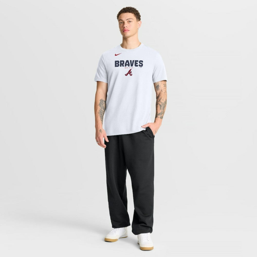 White Atlanta Braves Nike Bold Team Name T-Shirt