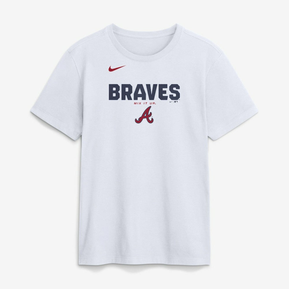 White Atlanta Braves Nike Bold Team Name T-Shirt
