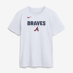 White Atlanta Braves Nike Bold Team Name T-Shirt