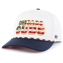White Chicago Cubs '47 Flag Script Hitch Snapback Hat