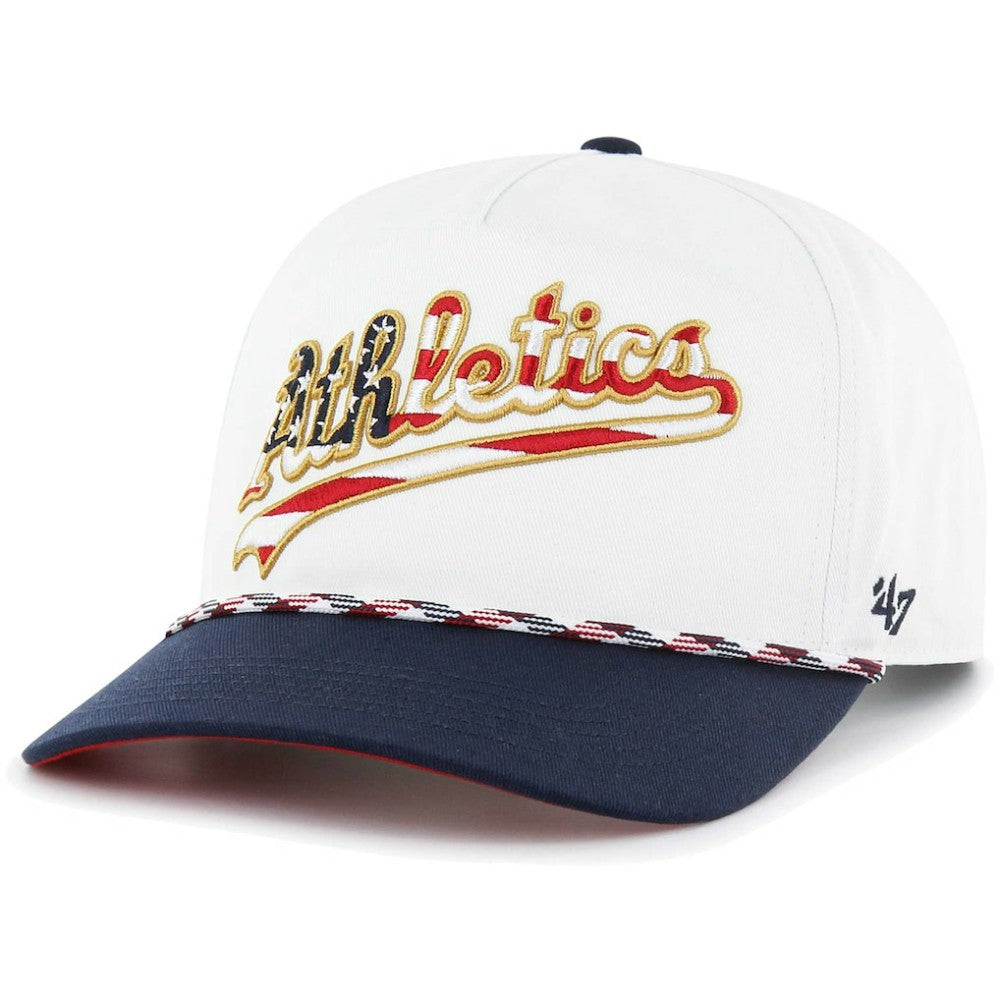 White Athletics '47 Flag Script Hitch Snapback Hat