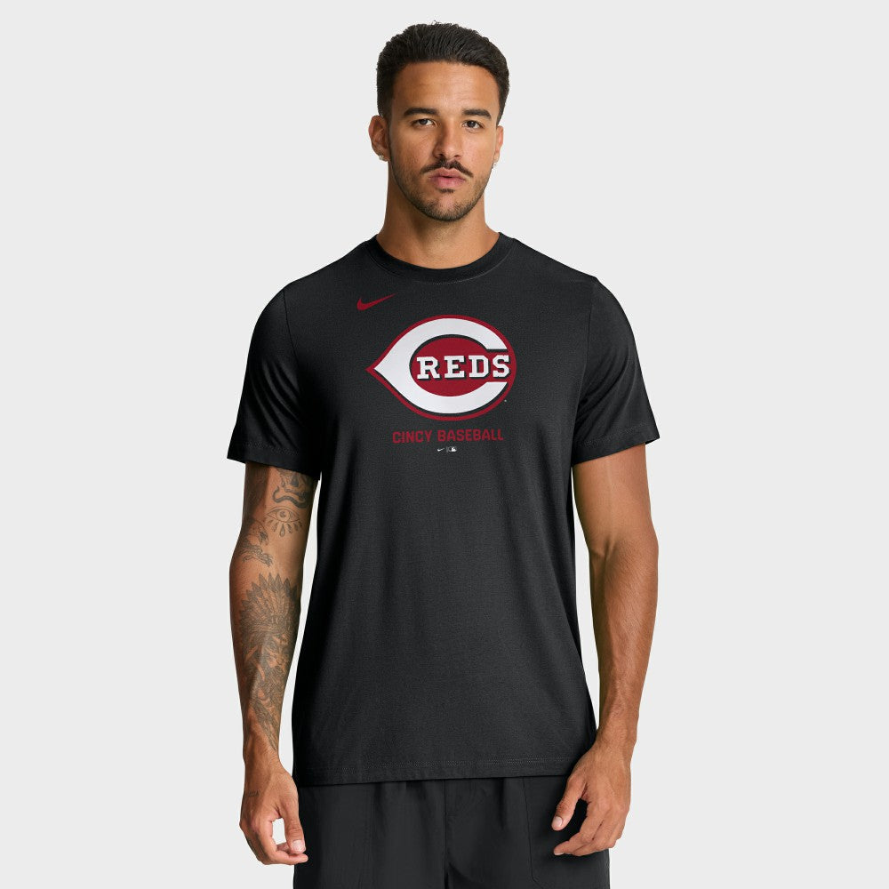 Black Cincinnati Reds Nike Tri-Blend Logo T-Shirt