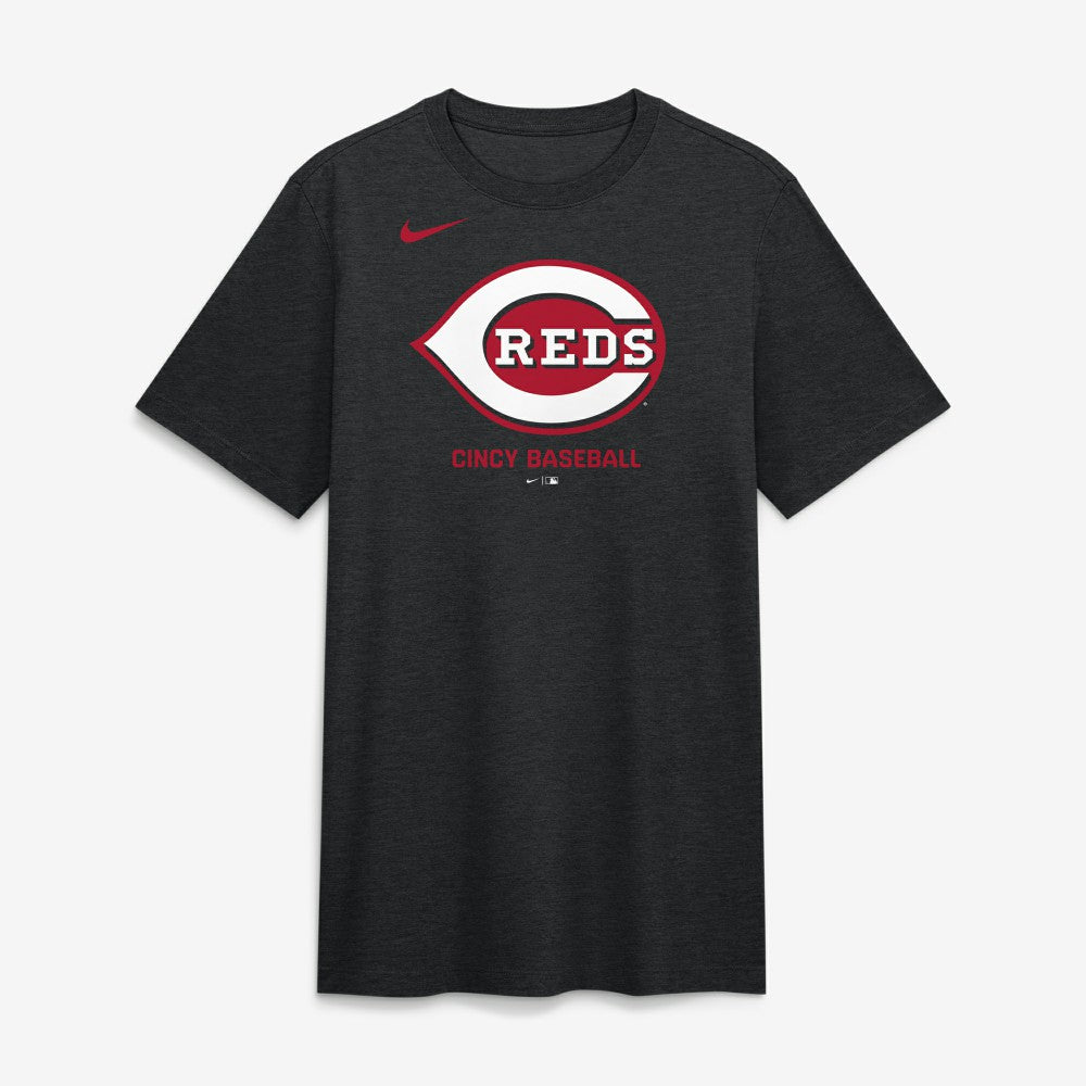 Black Cincinnati Reds Nike Tri-Blend Logo T-Shirt