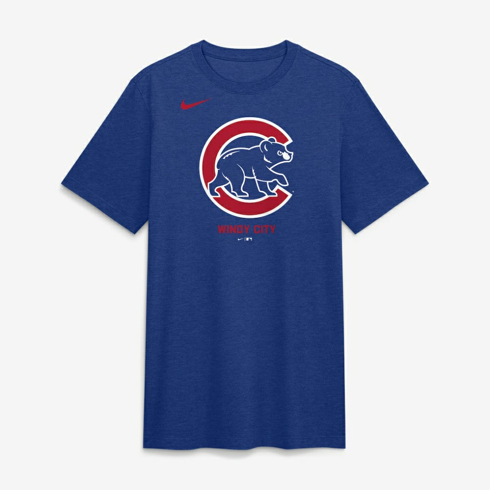 Royal Chicago Cubs Nike Tri-Blend Logo T-Shirt