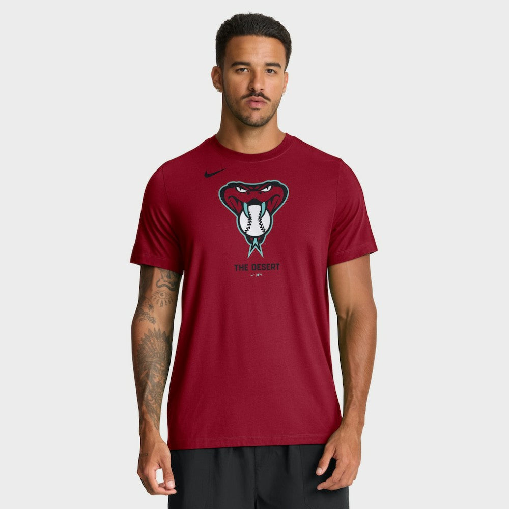 Red Arizona Diamondbacks Nike Tri-Blend Logo T-Shirt