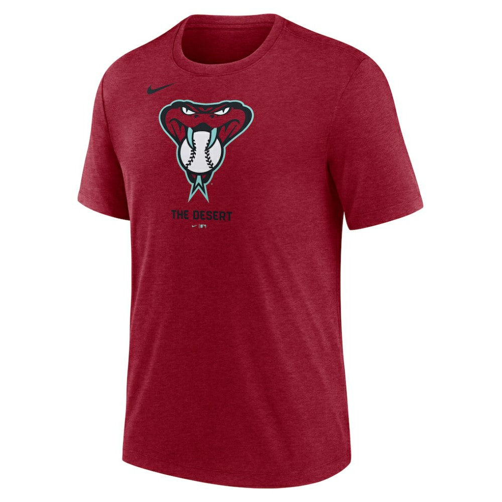 Red Arizona Diamondbacks Nike Tri-Blend Logo T-Shirt