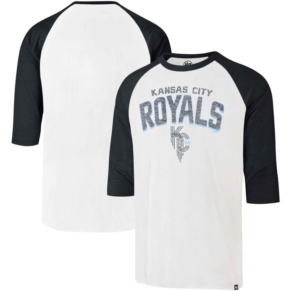 Cream Kansas City Royals '47 City Connect Crescent Franklin Raglan 3/4-Sleeve T-Shirt