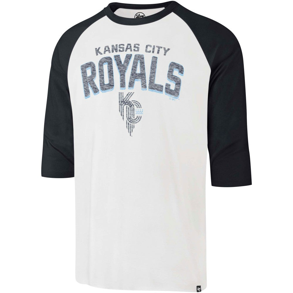 Cream Kansas City Royals '47 City Connect Crescent Franklin Raglan 3/4-Sleeve T-Shirt