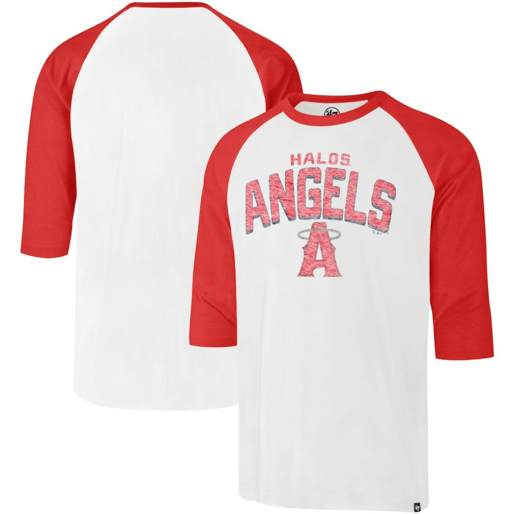 Cream Los Angeles Angels '47 City Connect Crescent Franklin Raglan 3/4-Sleeve T-Shirt