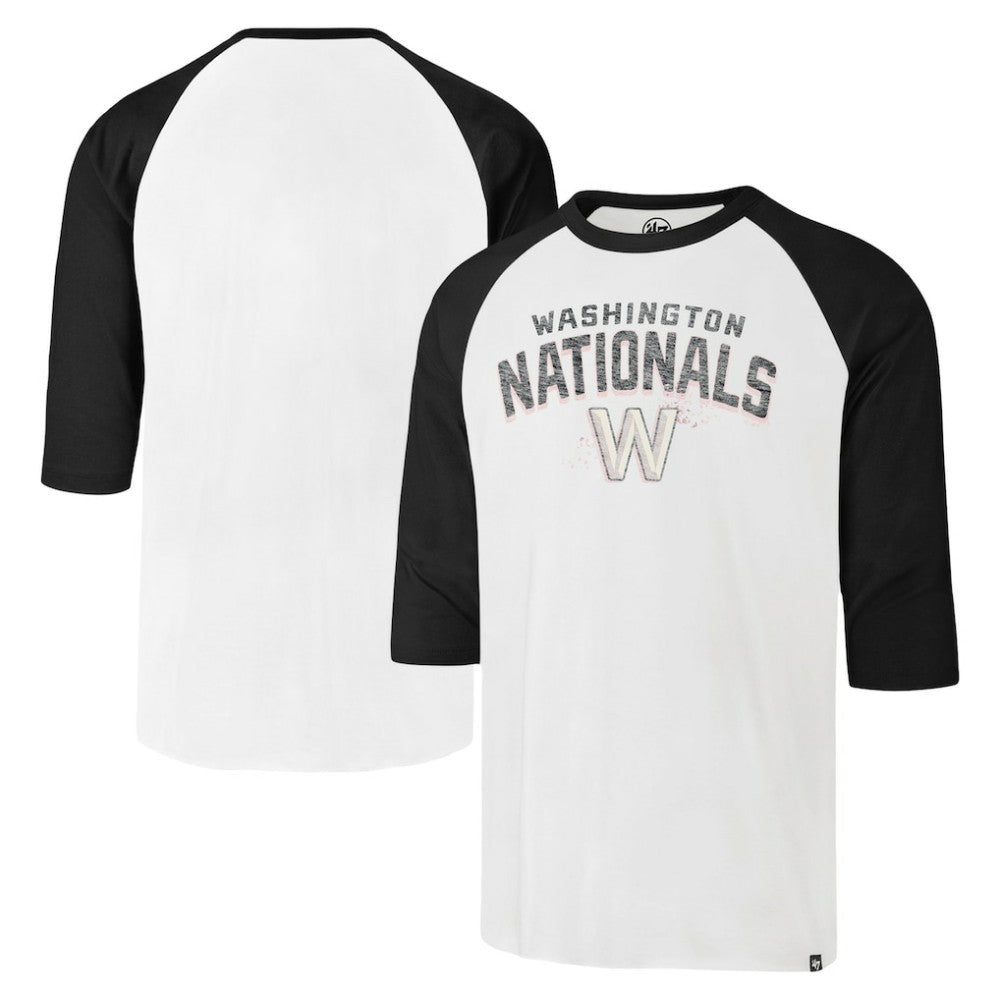 Cream Washington Nationals '47 City Connect Crescent Franklin Raglan 3/4-Sleeve T-Shirt