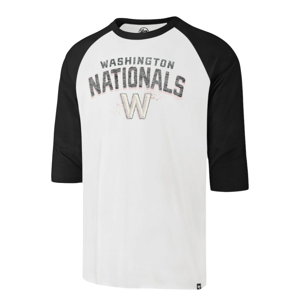 Cream Washington Nationals '47 City Connect Crescent Franklin Raglan 3/4-Sleeve T-Shirt