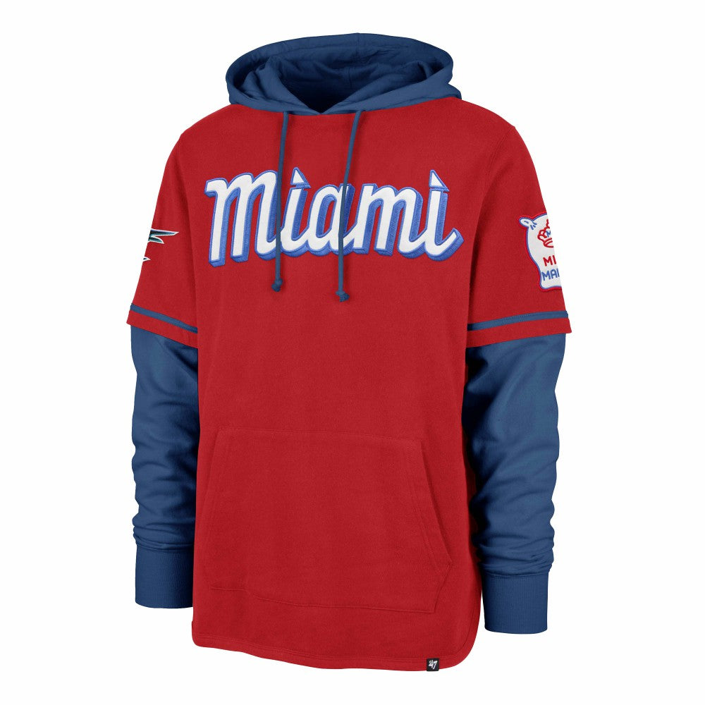 Red Miami Marlins '47 City Connect Trifecta Shortstop Pullover Hoodie