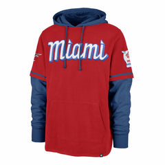 Red Miami Marlins '47 City Connect Trifecta Shortstop Pullover Hoodie