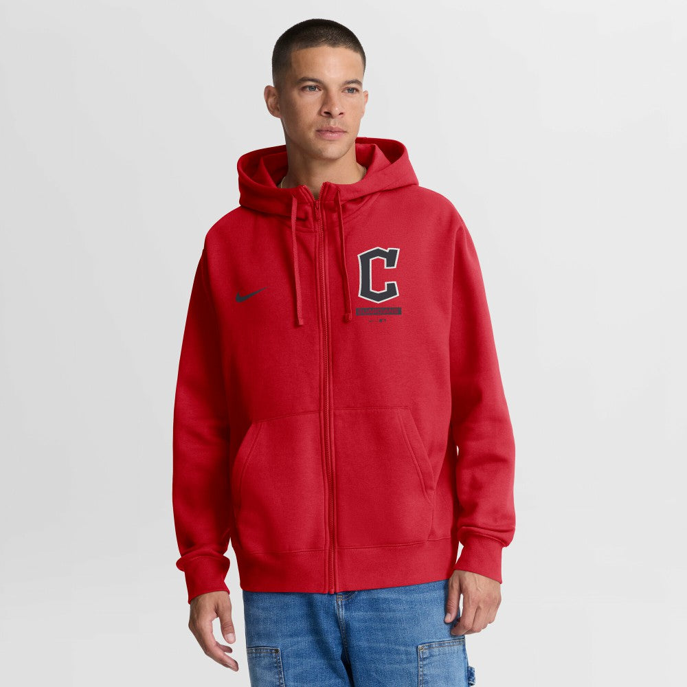 Red Cleveland Guardians Nike Primetime Lockup Full-Zip Hoodie