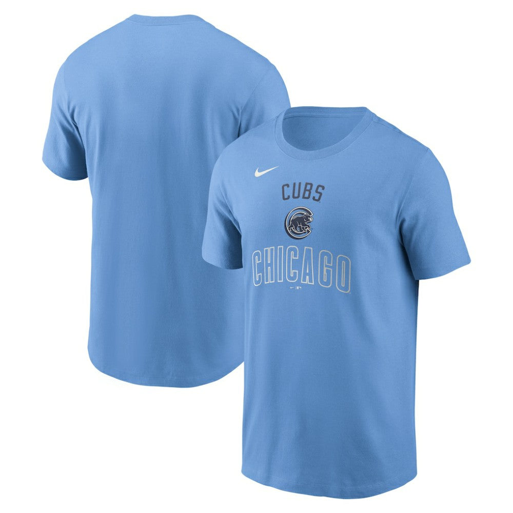 Light Blue Chicago Cubs Nike Early Innings Stack T-Shirt