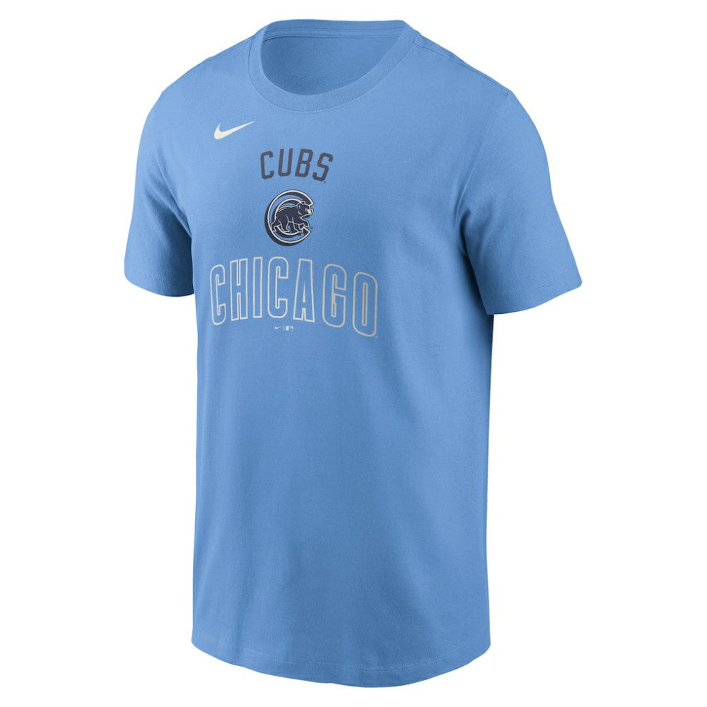 Light Blue Chicago Cubs Nike Early Innings Stack T-Shirt
